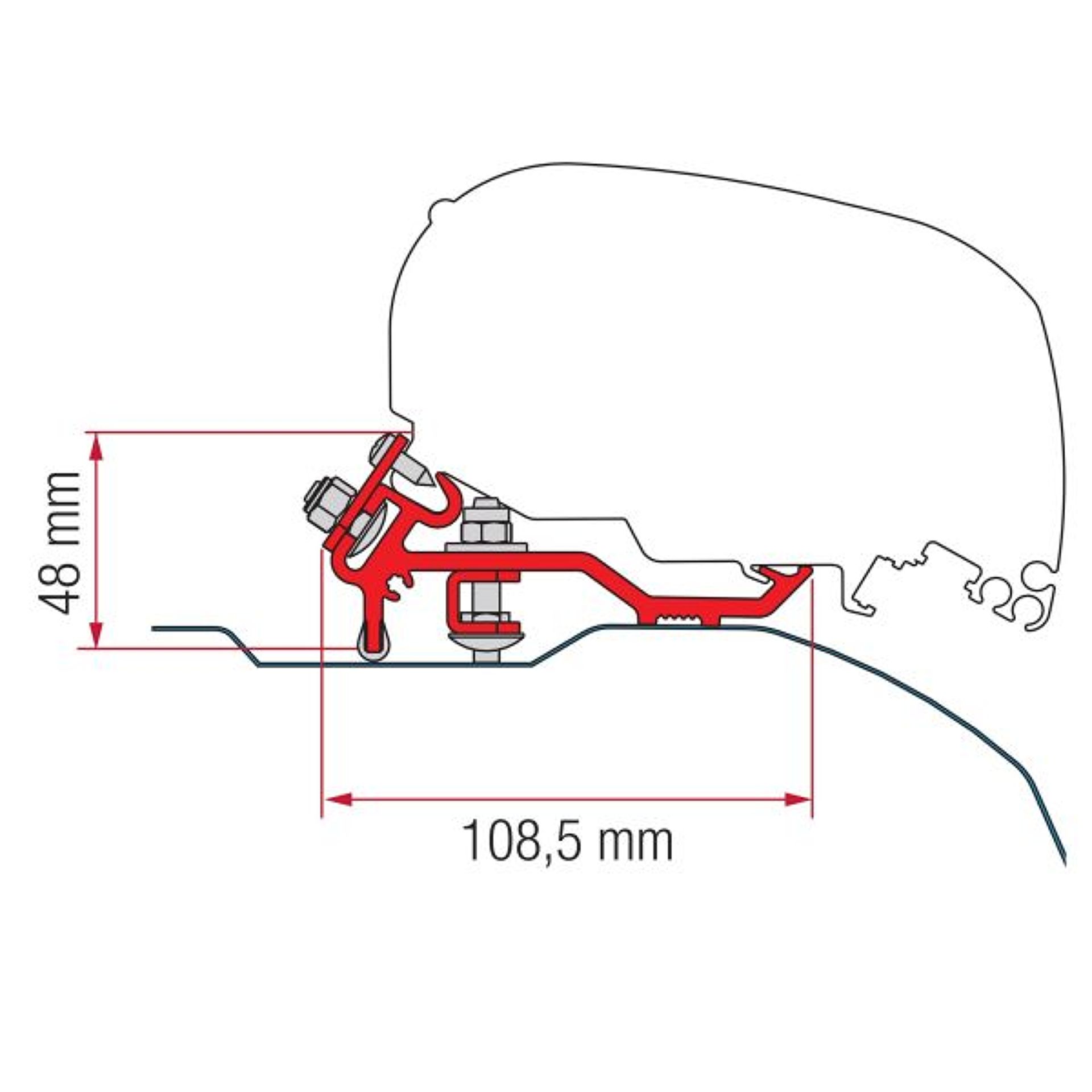 Adaptér Fiamma F80 Ducato 2006- H2 černý