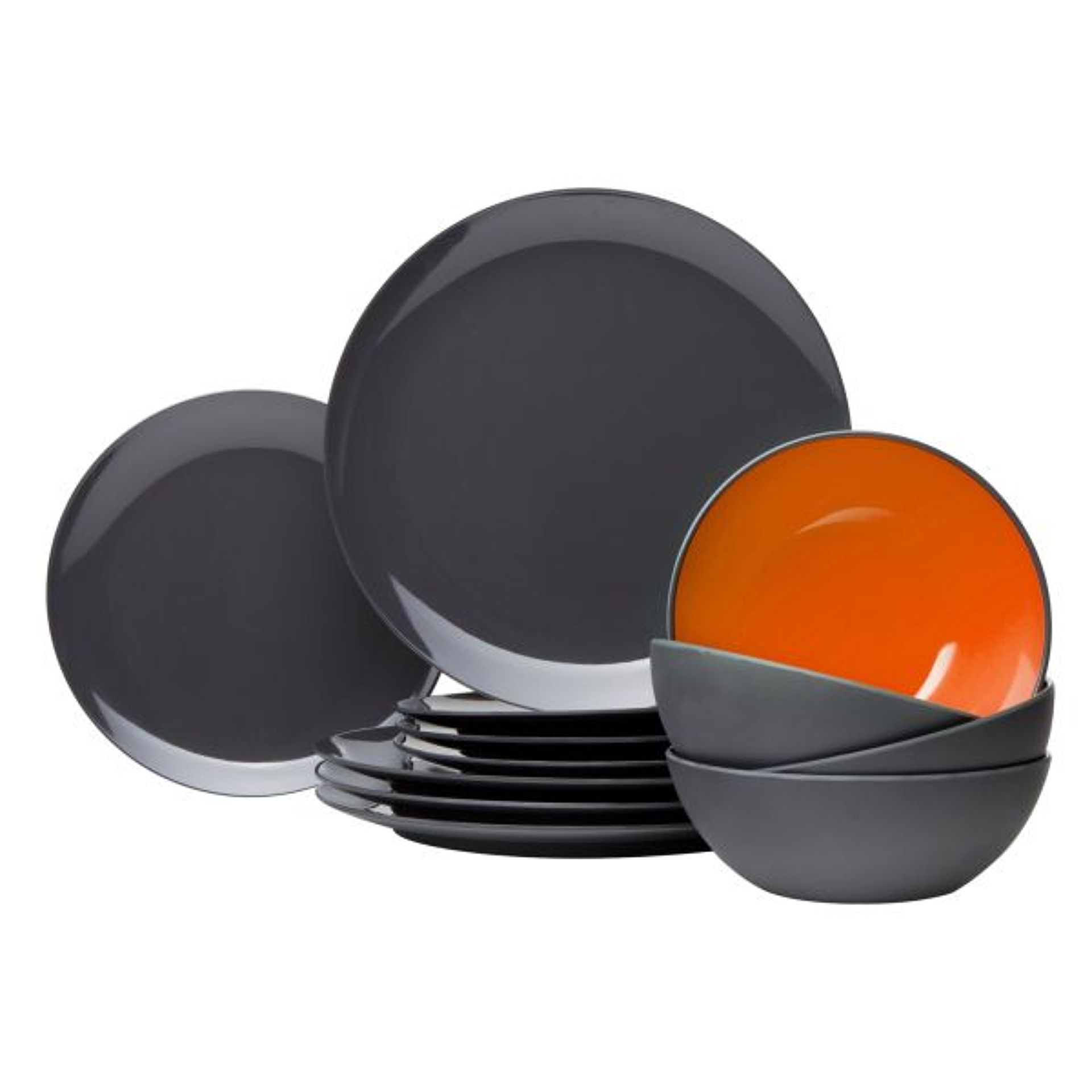 Sada nádobí Grey Line orange/grau 12-dílná