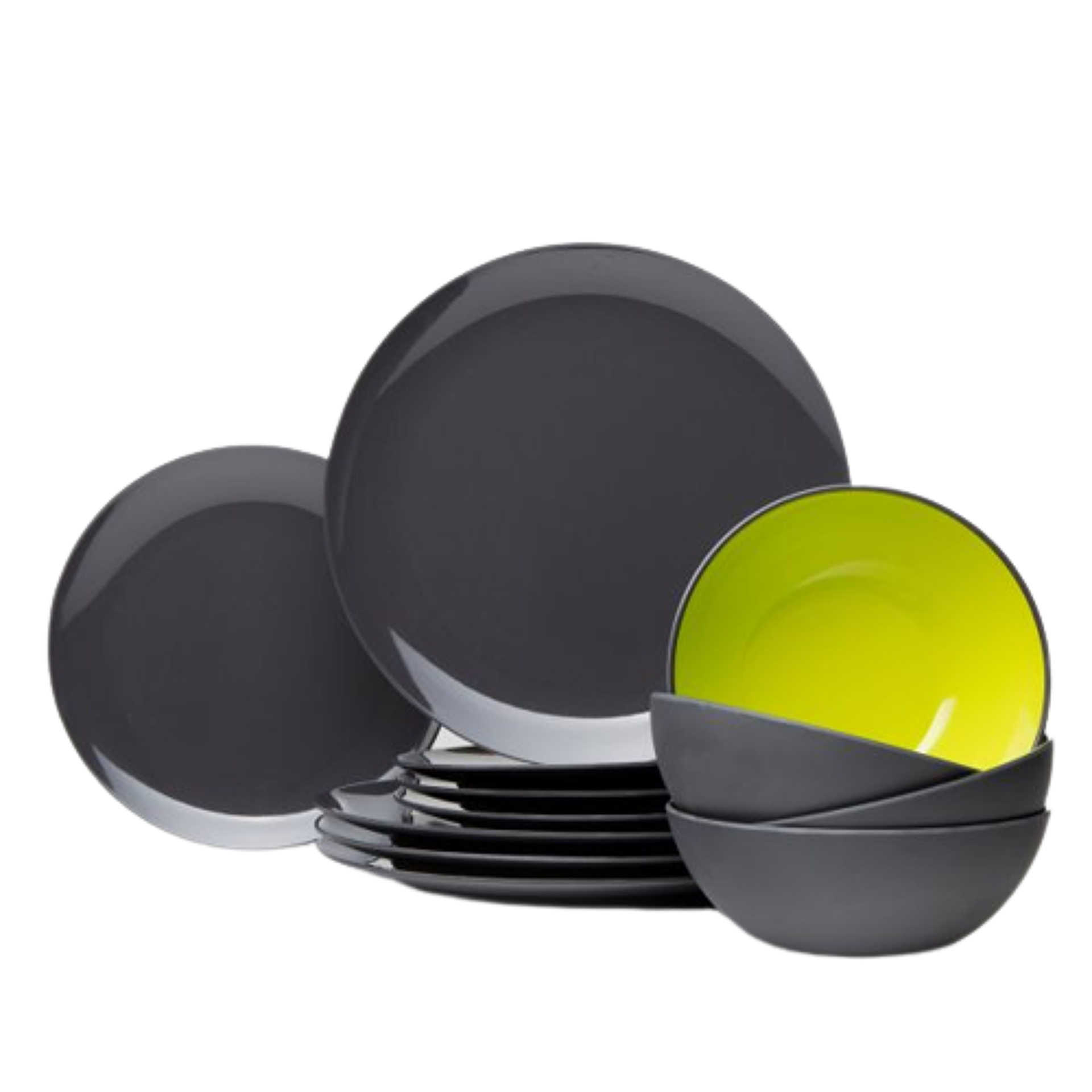 Sada nádobí Grey Line lemon/grau 12-dílná