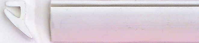 Profil pod lištu a lem 7,5 x 8 mm, bílá