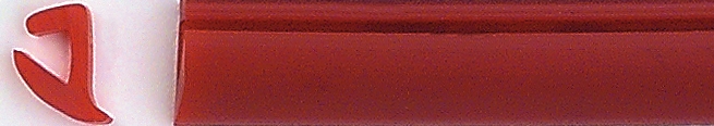 Profil pod lištu a lem 6,5 x 5 mm, červená
