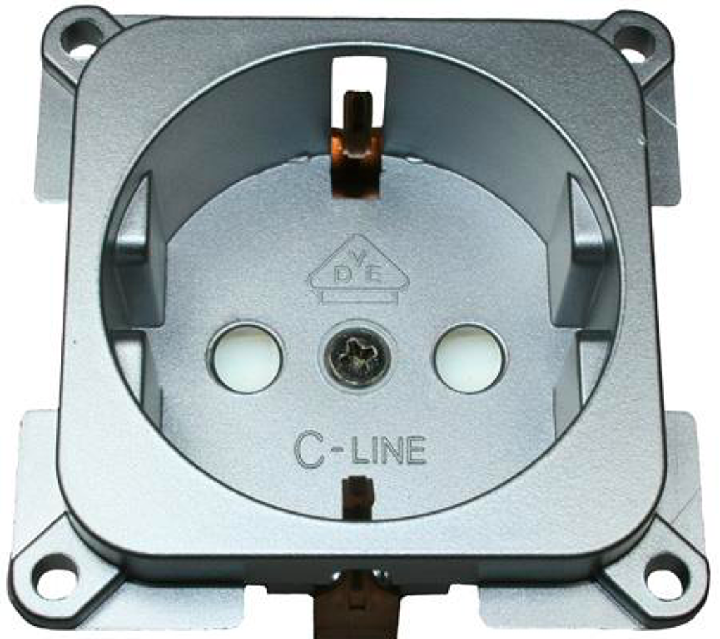 Vnitřní zásuvka C-line 220V stříbrná