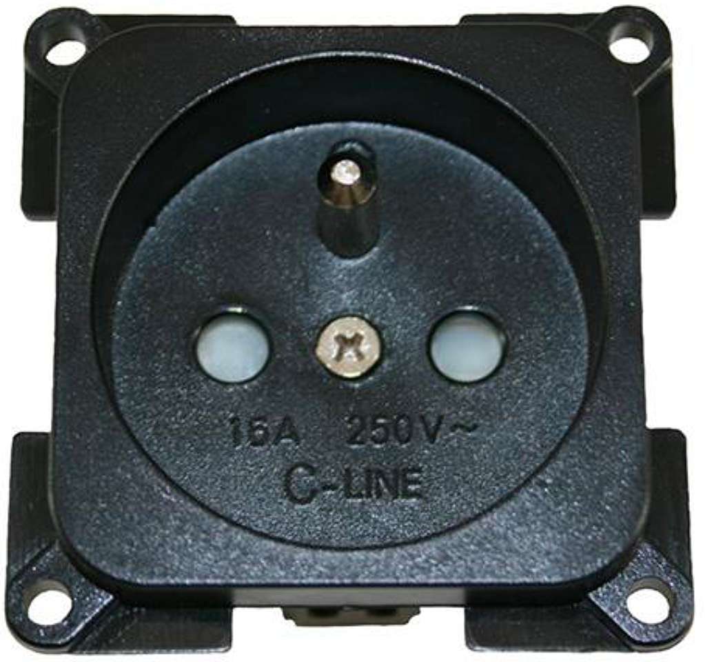 Vnitřní zásuvka C-line 220V s kolíkem černá