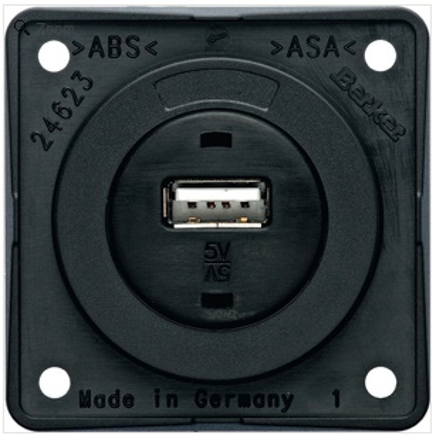 Vnitřní zásuvka USB BERKER anthrazit