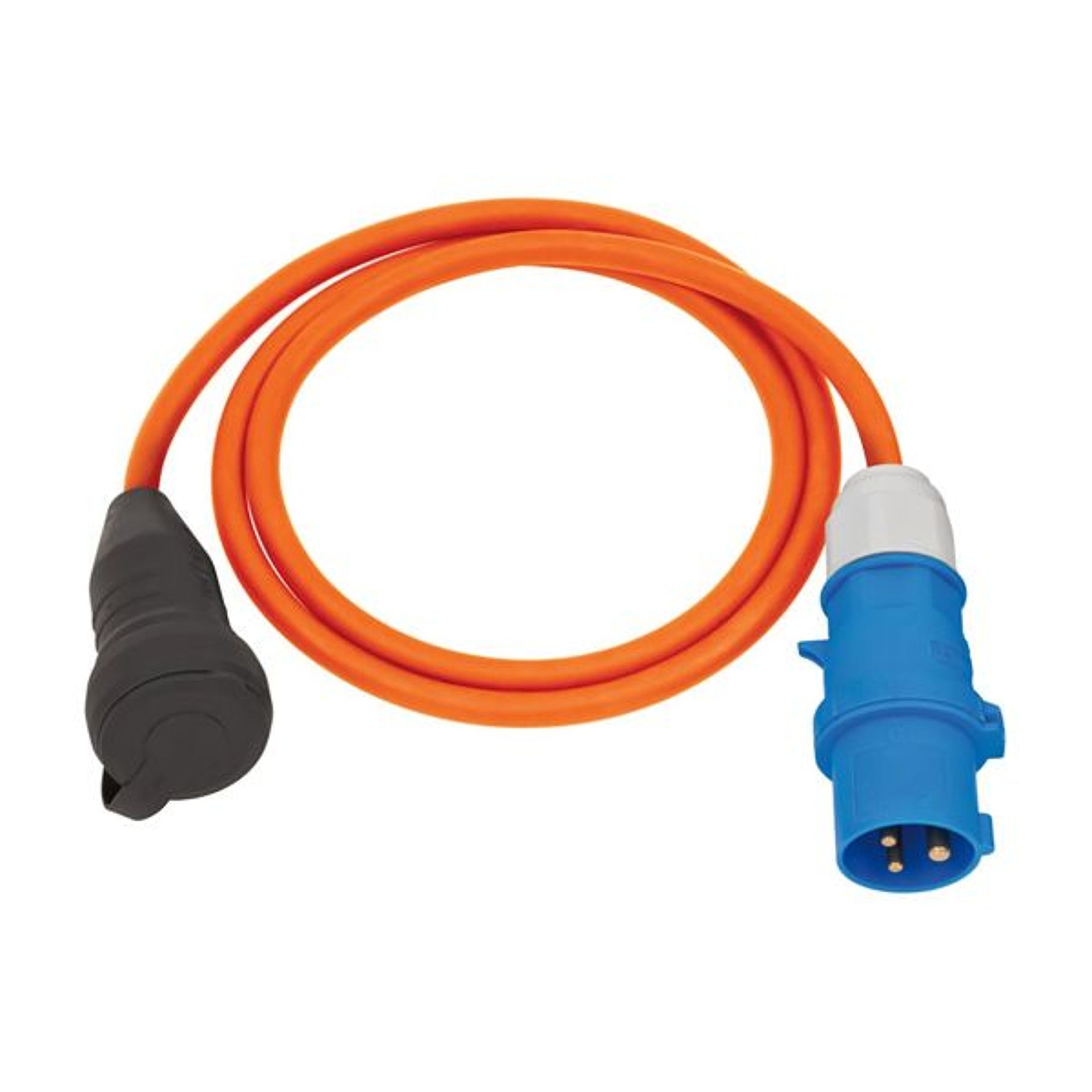 Redukční kabel CEE-Schuko 1,5m oranžový