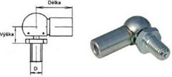 Kulový kloub WG CS 16x30 M10/M10 pro plynovou vzpěru GF 14/28