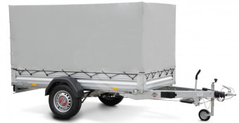 Přívěs valník KOBRAS STL 13-25-13.1 ALU s plachtou 100 cm šedá