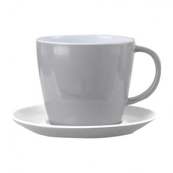 Šálek s podšálkem šedý