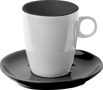 Espresso šálek s podšálkem Brunner černo-bílý