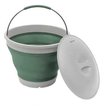 Skládací kbelík s víkem Outwell Collaps Bucket Round Shadow Green