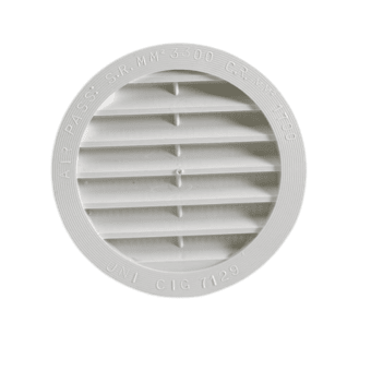 Ventilační mřížka, průměr 8 cm, bílá
