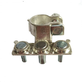 Svorka baterie mosaz plus 3 šrouby M6 Ebiene