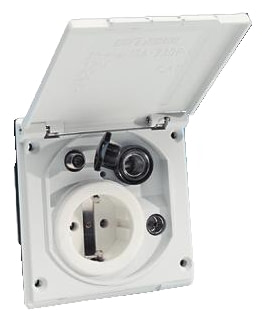 Vnější předstanová zásuvka kombinovaná, bílá