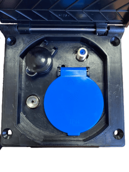 Vnější předstanová zásuvka kombinovaná, černá