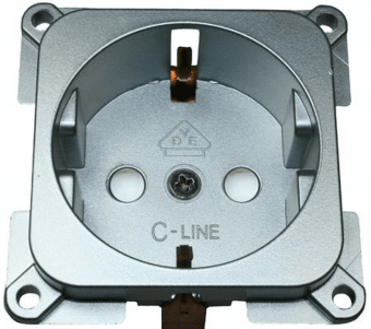 Vnitřní zásuvka C-line 220V stříbrná