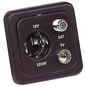 Vnitřní zásuvka kombinovaná SYSTEM 10000, hnědá