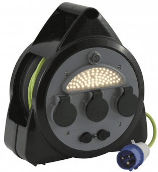 Navíjecí kabel Outwell se 3-zásuvkami, USB a LED