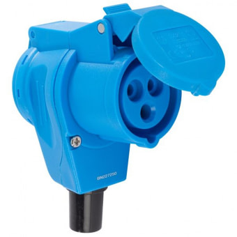 CEE spojka, úhlová se Schuko zásuvkou